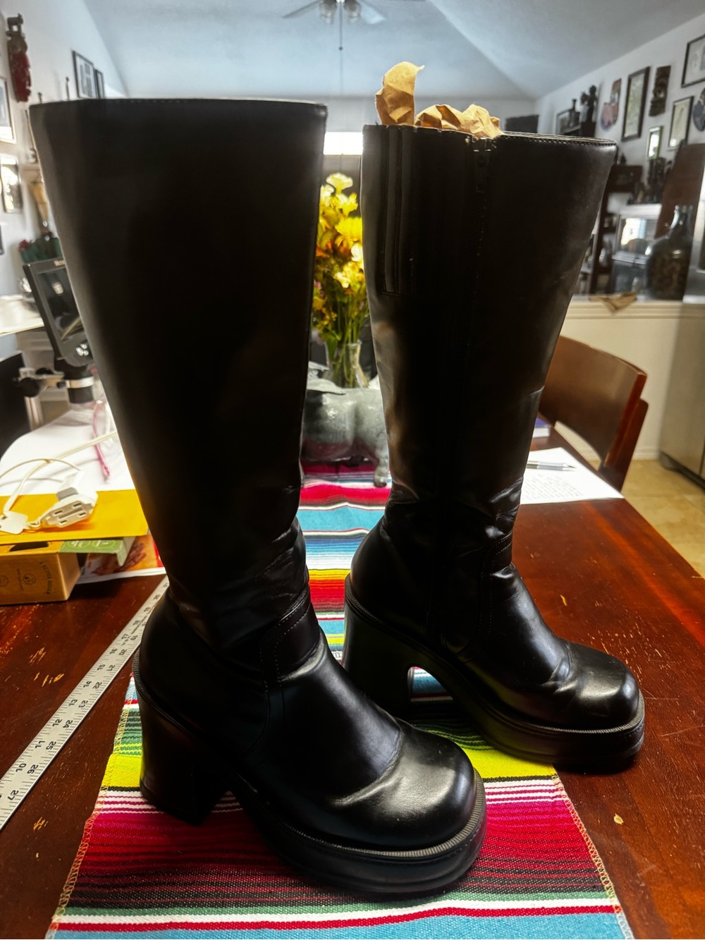 Candie's Black Chunky Platform Knee-High Boots